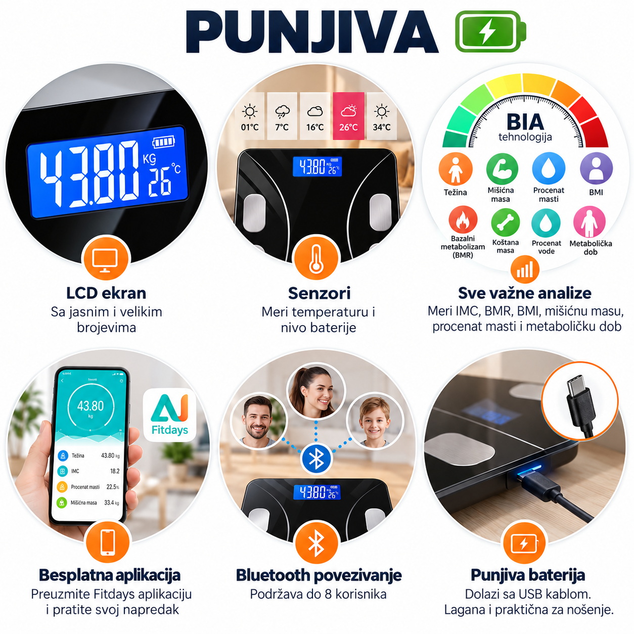 Digitalna pametna vaga za merenje težine - Slika 2